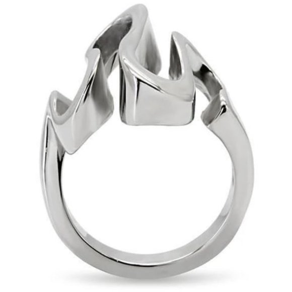 STAINLESS STEEL Modern Curvy High Polished Statement Ring - Picture 12 of 14